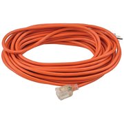GLOBAL INDUSTRIAL 50 Ft. Outdoor Extension Cord w/ Lighted Plug, 16/3 Ga, 13A, Orange 500794